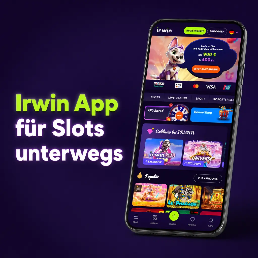 Irwin App Startbildschirm auf dem Smartphone
