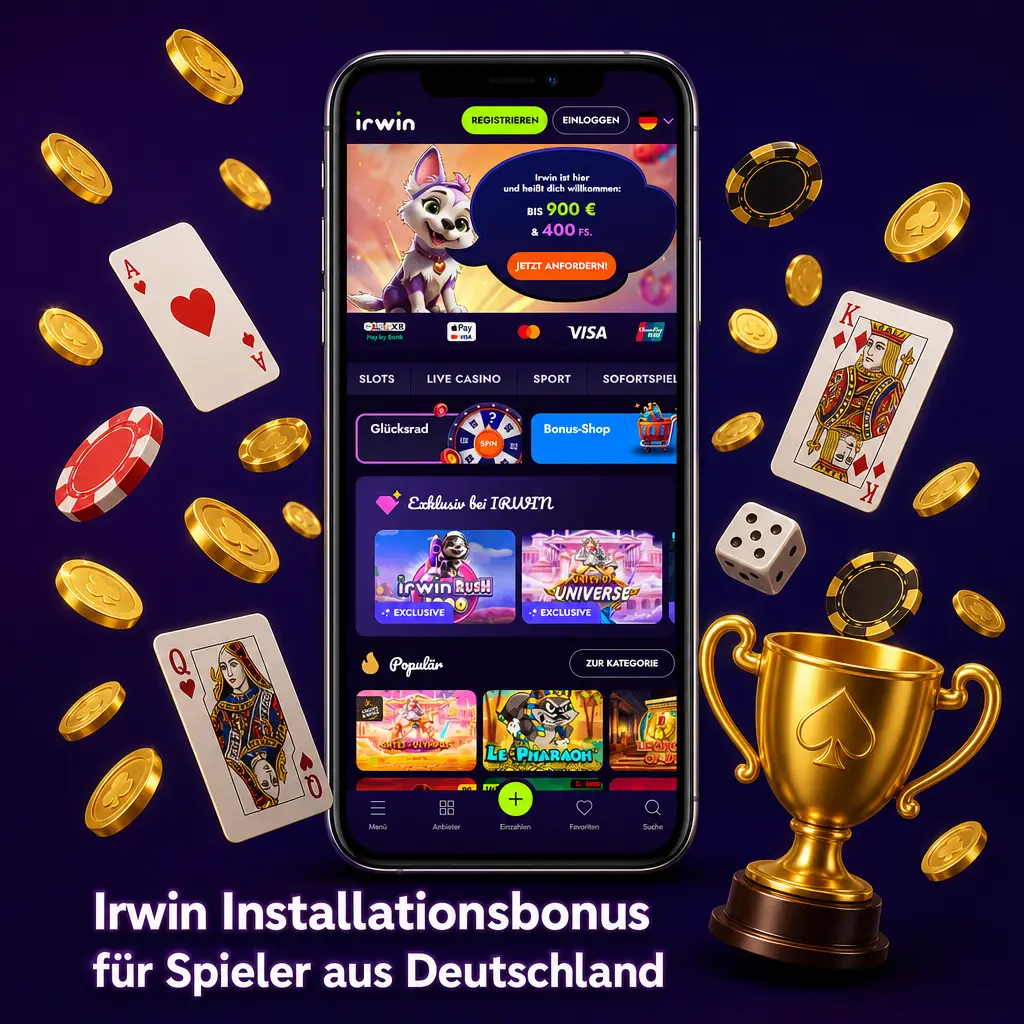 Irwin Installationsbonus für Spieler aus Deutschland